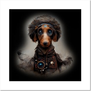 Dachshund Surreal Steampunk Artwork, Dog Lover Posters and Art